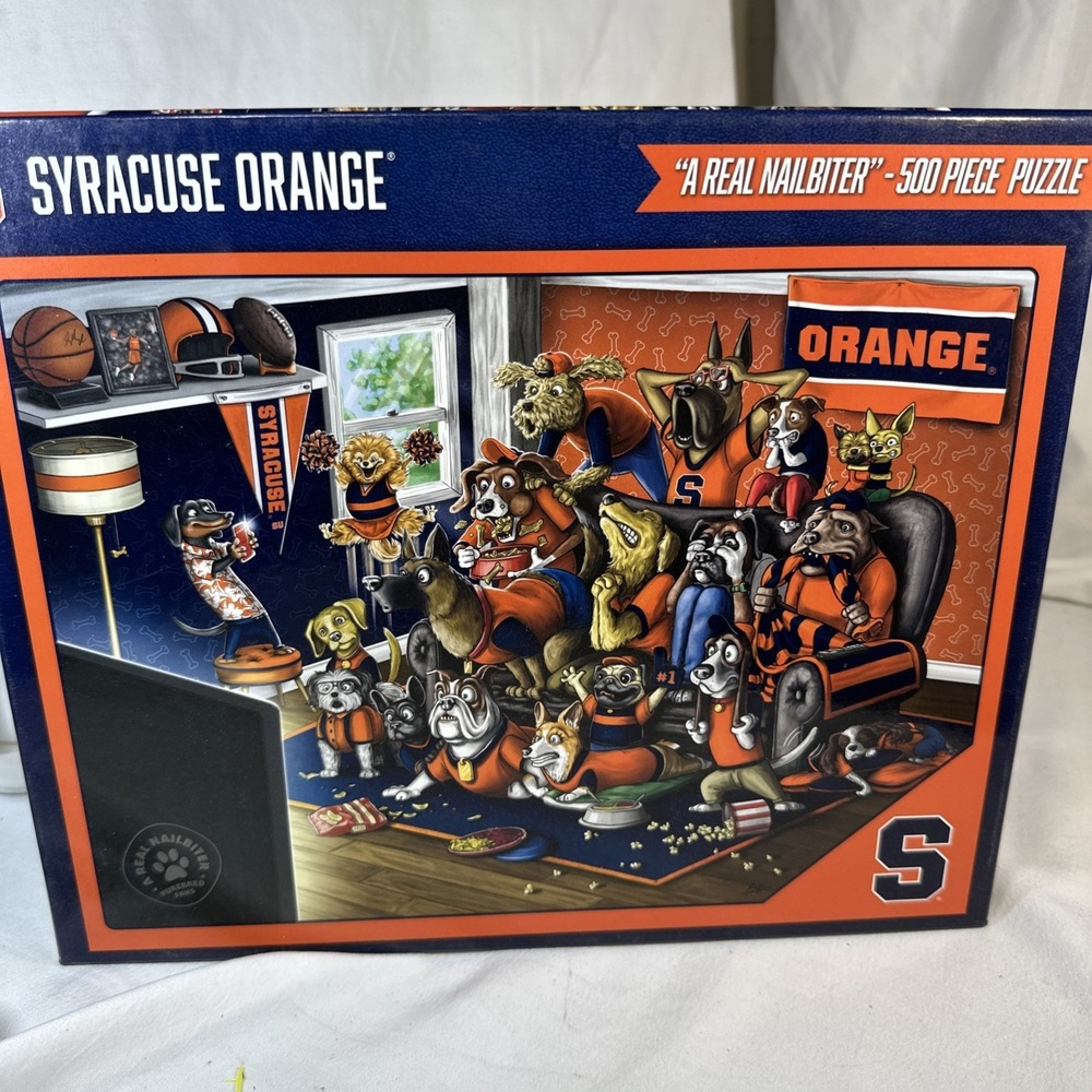 Syracuse Orange " A Real Nailbiter" 500 Piece Puzzle Tested and Complete